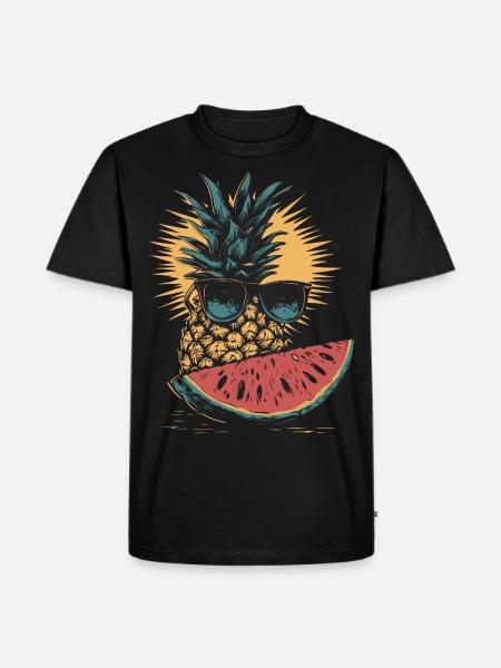 Pineapple and watermelon - Men's Premium Organic T-Shirt - black