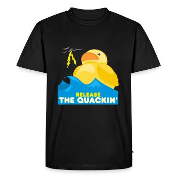Canard canard de bain - T-shirt Premium bio Homme - noir - Devant - Nico (187cm)