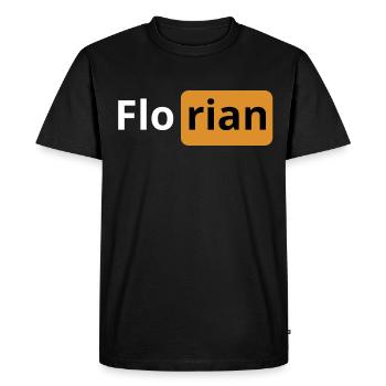 Cadeau pour Florian | logo porno | cadeau beauf - T-shirt Premium bio Homme - noir - Devant - Nico (187cm)