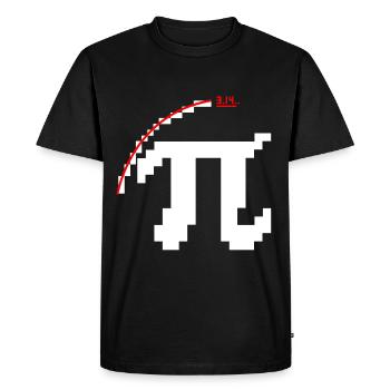 Icône Pixel Pi - T-shirt Premium bio Homme - noir - Devant - Nico (187cm)