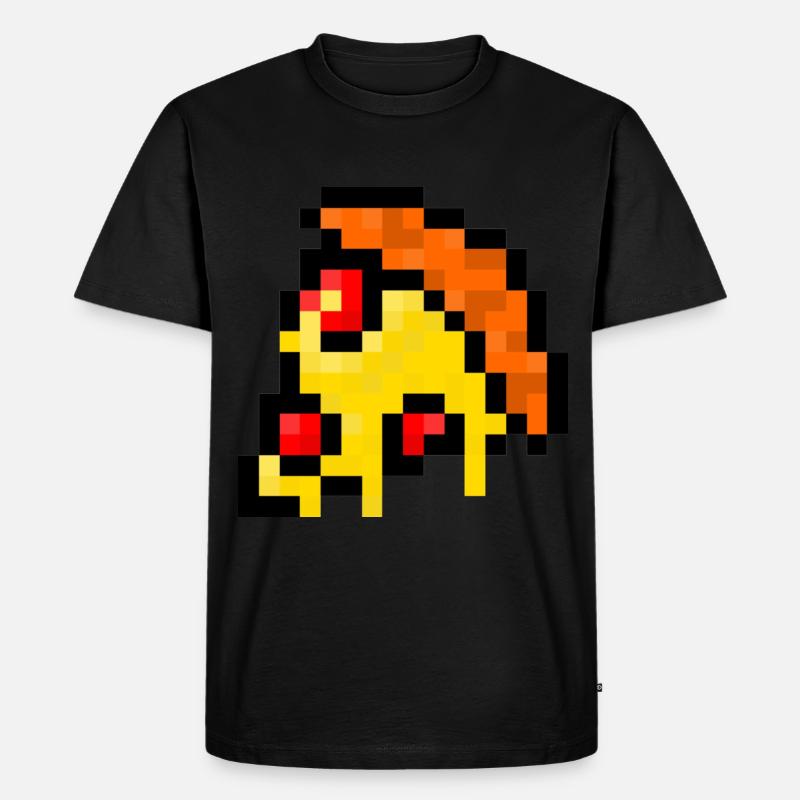 Pixel Pizza - Männer Premium Bio T-Shirt - Schwarz