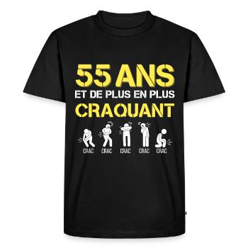 55 Ans Cadeau Anniversaire Homme Cinquantaine - T-shirt Premium bio Homme - noir - Devant - Nico (187cm)