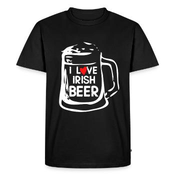 J'adore La Bière Irlandaise Drôle Chope - T-shirt Premium bio Homme - noir - Devant - Nico (187cm)