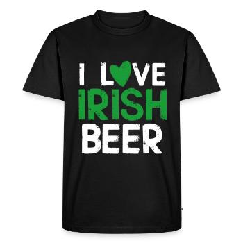 J'aime la Bière Irlandaise Cadeau Homme - T-shirt Premium bio Homme - noir - Devant - Nico (187cm)