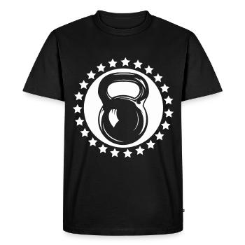 Musculation Haltérophilie Fitness Workout - T-shirt Premium bio Homme - noir - Devant - Nico (187cm)