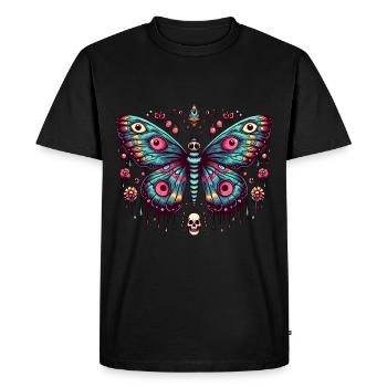 Scary butterfly with skull - Men's Premium Organic T-Shirt - black - Front - Nico (187cm)