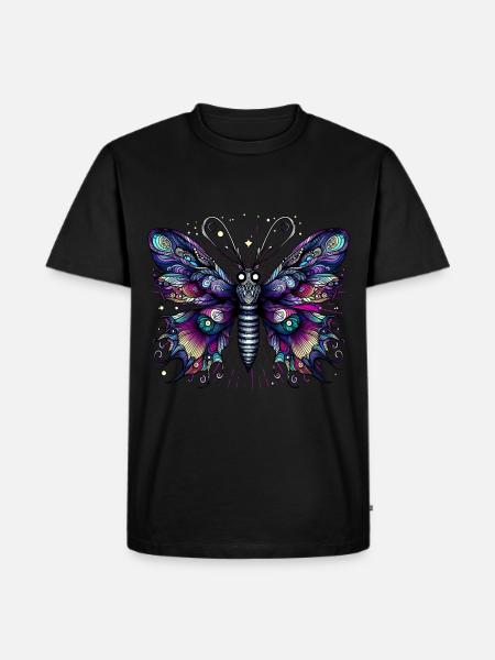Papillon effrayant avec crâne - T-shirt Premium bio Homme - noir