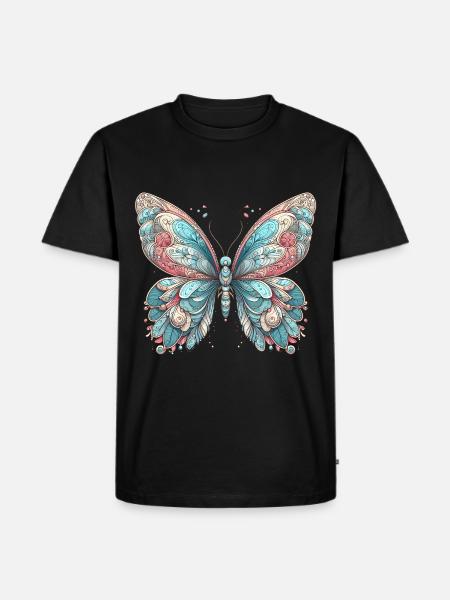 Scary butterfly with skull - Men's Premium Organic T-Shirt - black