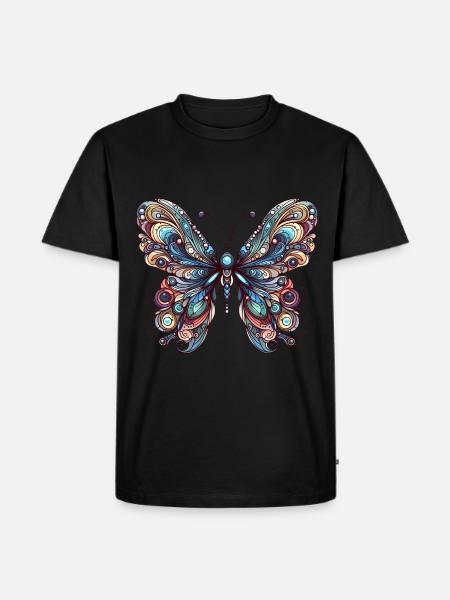Scary butterfly with skull - Men's Premium Organic T-Shirt - black