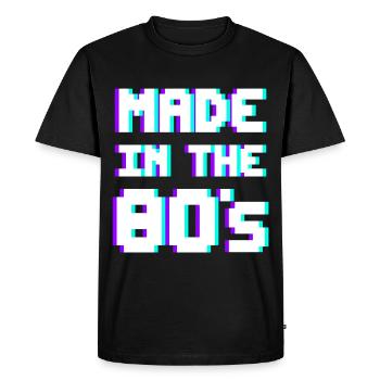 MADE IN THE 80's Eighties Original - Men's Premium Organic T-Shirt - black - Front - Nico (187cm)