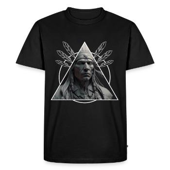 Cadre triangulaire du chef indien - T-shirt Premium bio Homme - noir - Devant - Nico (187cm)