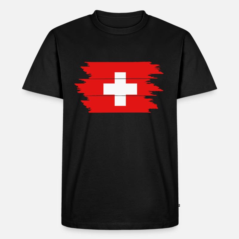 Schweiz - Männer Premium Bio T-Shirt - Schwarz