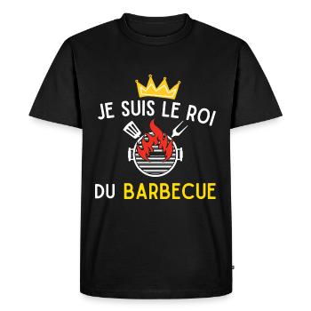 JE SUIS LE ROI DU BARBECUE - T-shirt Premium bio Homme - noir - Devant - Nico (187cm)