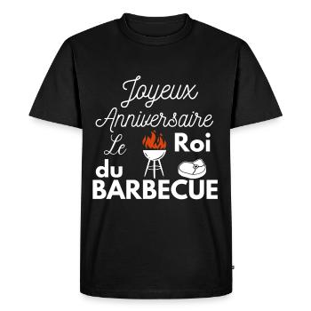 Roi du barbecue annivesraire - T-shirt Premium bio Homme - noir - Devant - Nico (187cm)