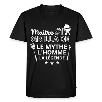 Le maitre grillade barbecue - T-shirt Premium bio Homme - noir - Devant - Nico (187cm)