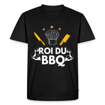 tablier homme roi du bbq - T-shirt Premium bio Homme - noir - Devant - Nico (187cm)