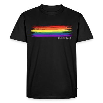 Love is Love - Gay Pride - Men's Premium Organic T-Shirt - black - Front - Nico (187cm)
