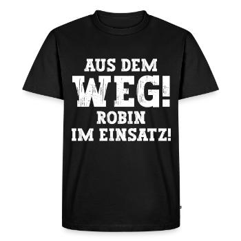 Robin Lustiger Spruch Vorname Name Robin - Männer Premium Bio T-Shirt - Schwarz - Vorne - Nico (187cm)