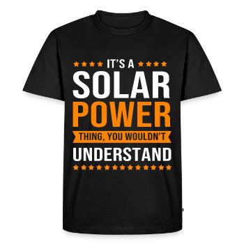 Renewable energies, solar cells, photovoltaics - Men's Premium Organic T-Shirt - black - Front - Nico (187cm)
