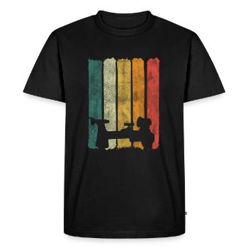 Illustration de tour à bois à poutre rétro - T-shirt Premium bio Homme - noir - Devant - Nico (187cm)
