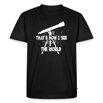 Telescope saying - Men's Premium Organic T-Shirt - black - Front - Nico (187cm)