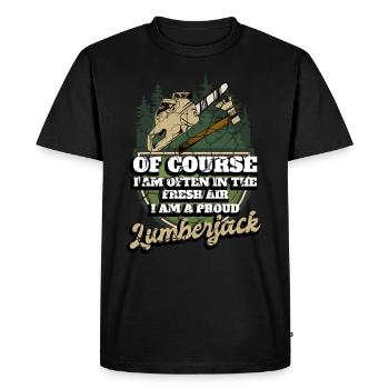 Chainsaw Forester Lumberjack - Men's Premium Organic T-Shirt - black - Front - Nico (187cm)