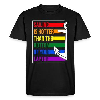 Segeln Anker LGBT - Männer Premium Bio T-Shirt - Schwarz - Vorne - Nico (187cm)