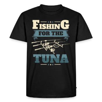 Pêche en haute mer Pêche au thon - T-shirt Premium bio Homme - noir - Devant - Nico (187cm)