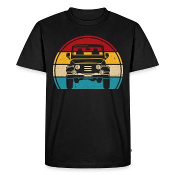 Retro Offroad SUV 4x4 Off-Road Vehicle - Men's Premium Organic T-Shirt - black - Front - Nico (187cm)