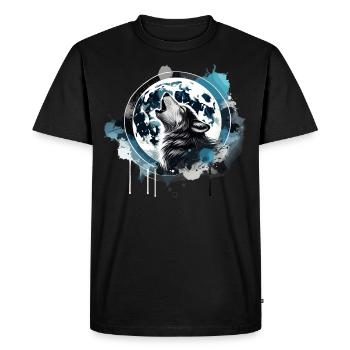 loup hurlant - T-shirt Premium bio Homme - noir - Devant - Nico (187cm)