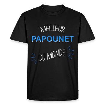 Meilleur papounet du monde - T-shirt Premium bio Homme - noir - Devant - Nico (187cm)