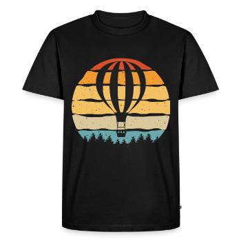 Montgolfière Retro Ballons Ballons - T-shirt Premium bio Homme - noir - Devant - Nico (187cm)