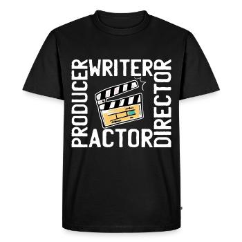 Cinéaste film caméraman - T-shirt Premium bio Homme - noir - Devant - Nico (187cm)