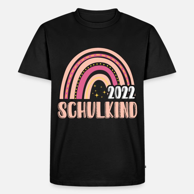 Mädchen Schulkind 2022 Regenbogen - Männer Premium Bio T-Shirt - Schwarz