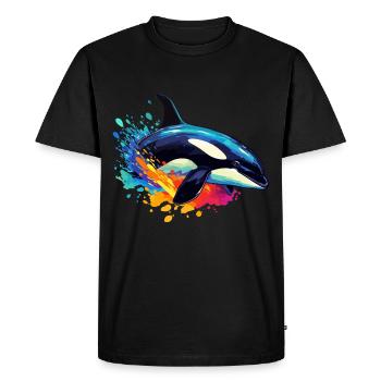 Orque colorée - T-shirt Premium bio Homme - noir - Devant - Nico (187cm)