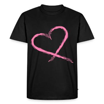 Coeur Rose - T-shirt Premium bio Homme - noir - Devant - Nico (187cm)