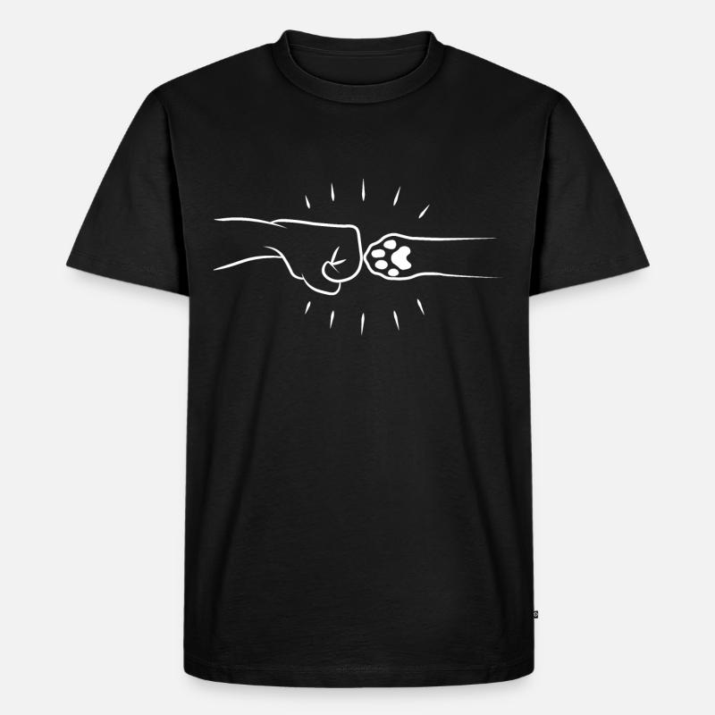 Katzenpfoten-Fauststoß - Männer Premium Bio T-Shirt - Schwarz