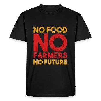 Pas d'agriculteur Pas de nourriture Pas de futur agriculteur - T-shirt Premium bio Homme - noir - Devant - Nico (187cm)