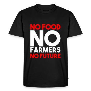 Pas d'agriculteur Pas de nourriture Pas de futur agriculteur - T-shirt Premium bio Homme - noir - Devant - Nico (187cm)