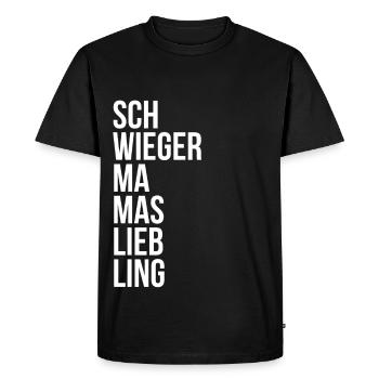 SCHWIEGER MAMAS LIEBLING - Mother-in-Law WEISS - Men's Premium Organic T-Shirt - black - Front - Nico (187cm)