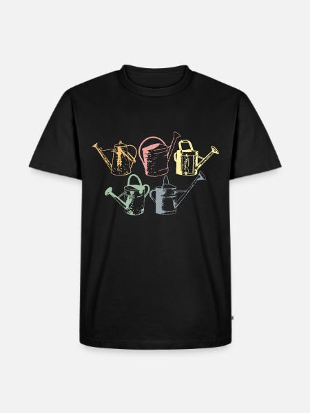 GARTEN GIEßKANNE GÄRTNER - Männer Premium Bio T-Shirt - Schwarz