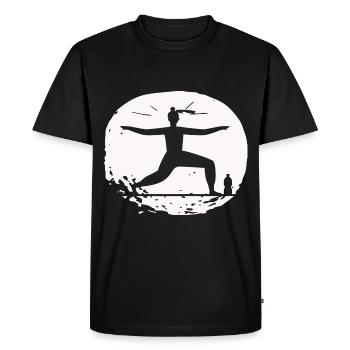 Yoga - Relax Quality of life - Men's Premium Organic T-Shirt - black - Front - Nico (187cm)