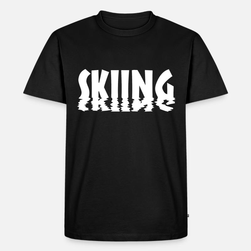 skiing - Männer Premium Bio T-Shirt - Schwarz