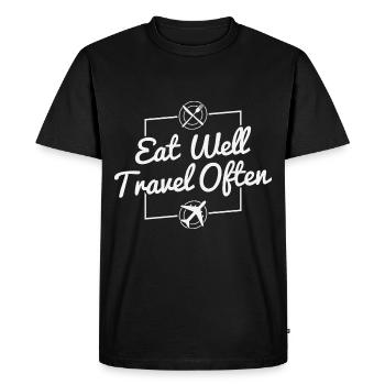 Voyageur Voyage voyage voyage cadeau des vacances - T-shirt Premium bio Homme - noir - Devant - Nico (187cm)