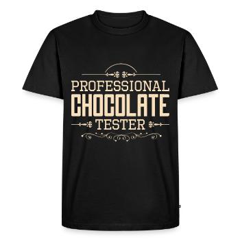 Chocolat Chocolat Chocolat Barre de chocolat Cuisson - T-shirt Premium bio Homme - noir - Devant - Nico (187cm)