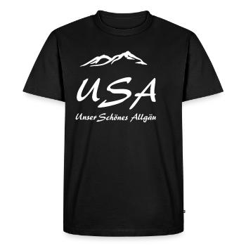 États-Unis notre motif Allgaeu avec des montagnes - T-shirt Premium bio Homme - noir - Devant - Nico (187cm)