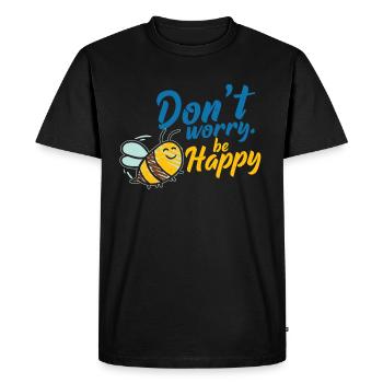 Ne t'en fais pas Be Happy Bee - T-shirt Premium bio Homme - noir - Devant - Nico (187cm)