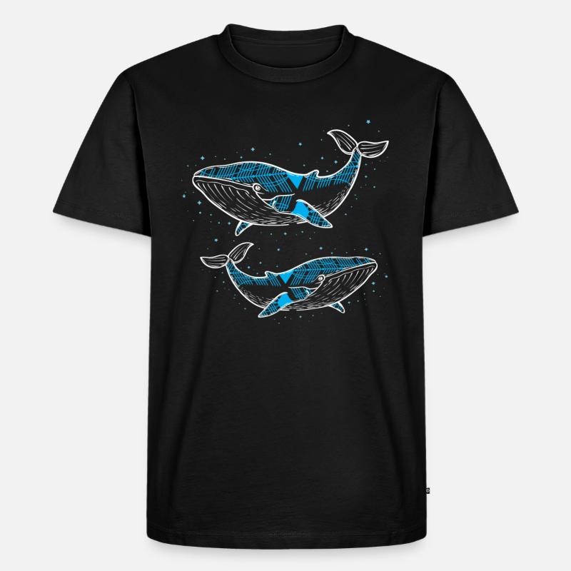 Zwei Wale - Männer Premium Bio T-Shirt - Schwarz