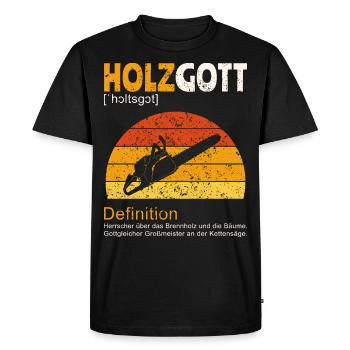 Bûcheron Dictons amusants Bois - T-shirt Premium bio Homme - noir - Devant - Nico (187cm)