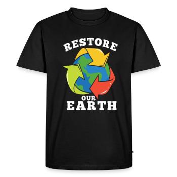 Jour de la Terre Tag Erde Notre Terre unsere Erde Planet - T-shirt Premium bio Homme - noir - Devant - Nico (187cm)